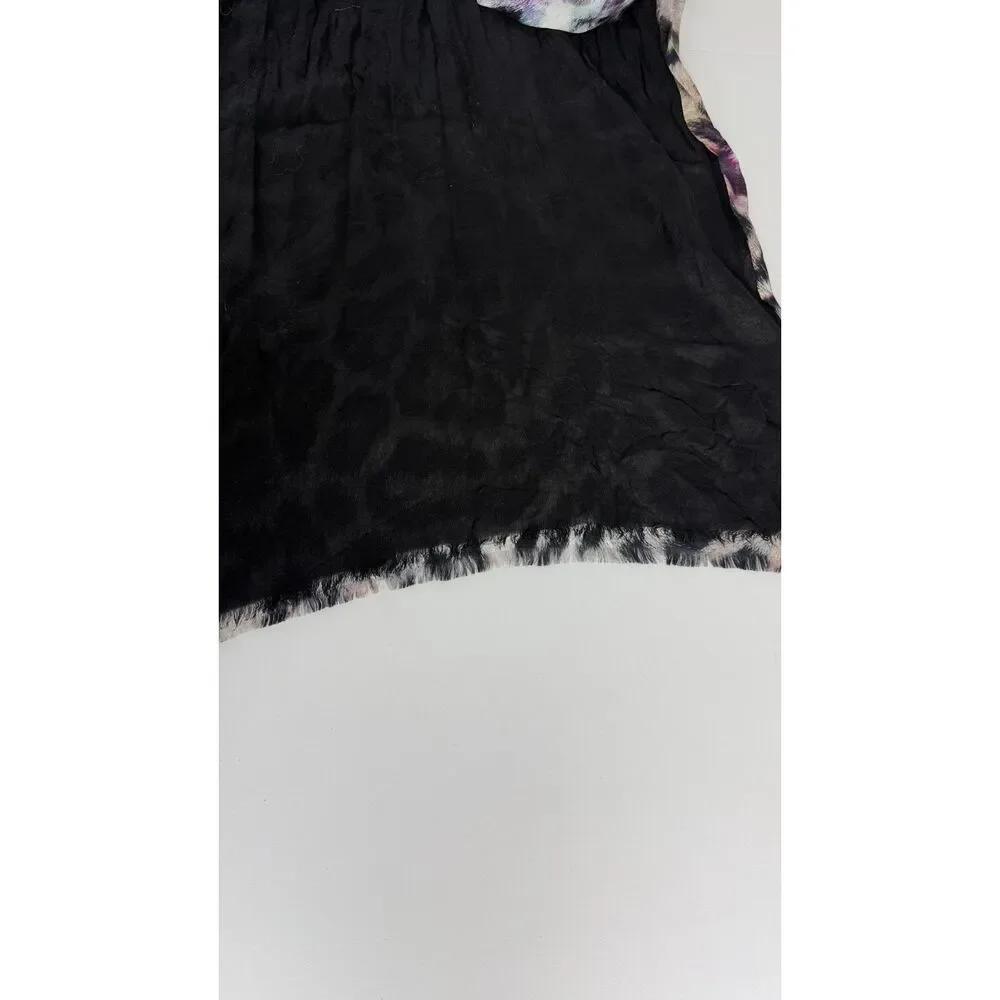 Echo Women's Silk Scarf Rayon Back Animal Print Black Multicolor  24 x 70 - NWT
